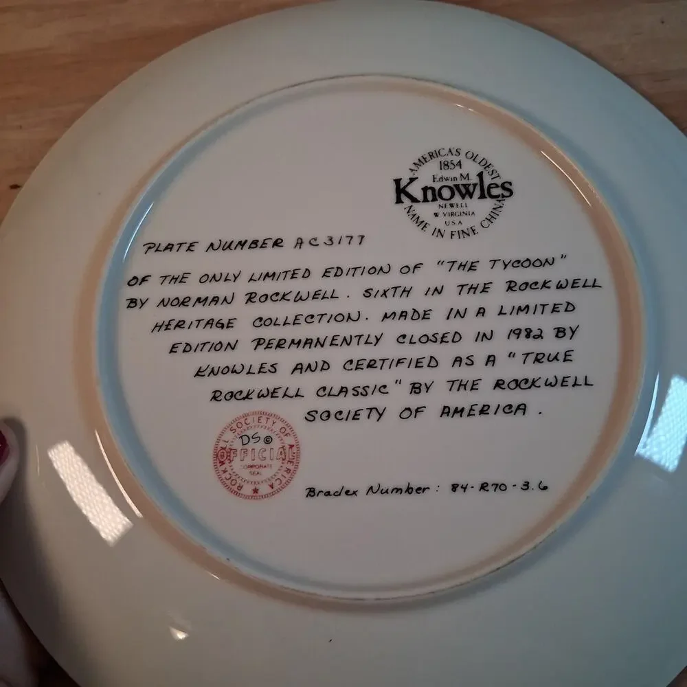 Set Of 3 Norman Rockwell Collector Plates Limited Edition Knowles Collection